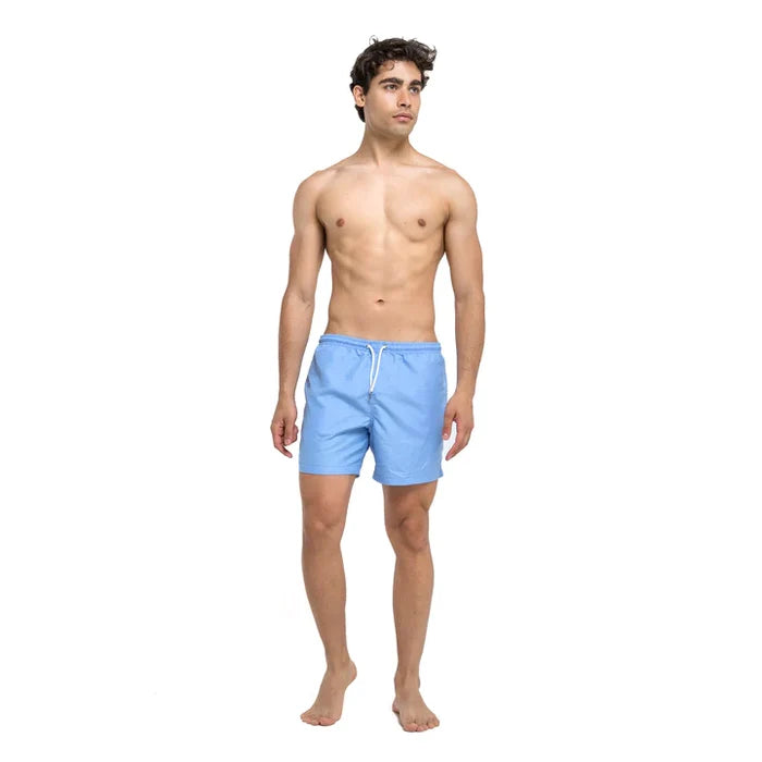 Classic Switch Swim Shorts - Water-Activated Pattern - Blue to Waves
