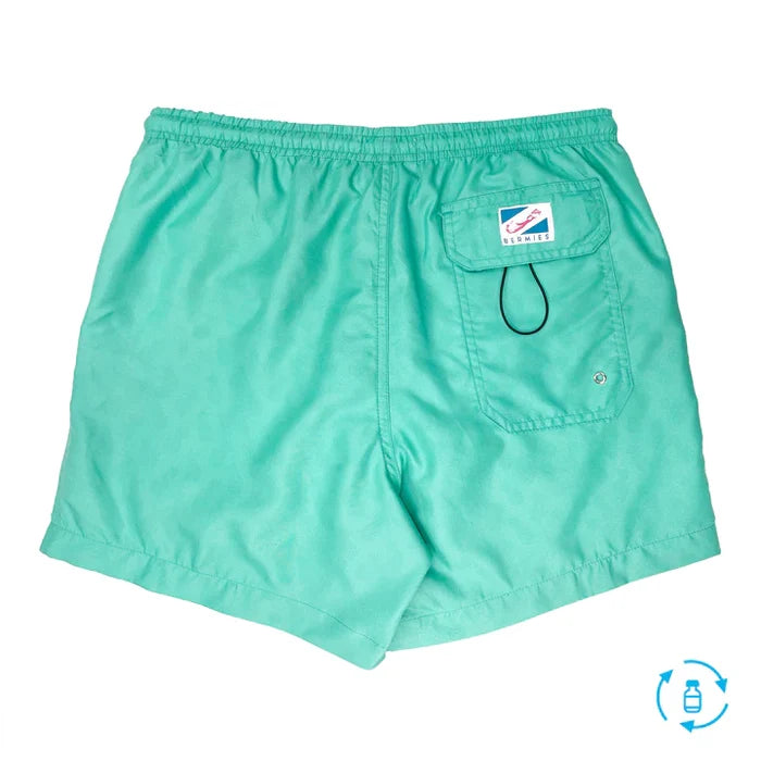 Classic Switch Swim Shorts - Water-Activated Pattern - Green to Pineapples