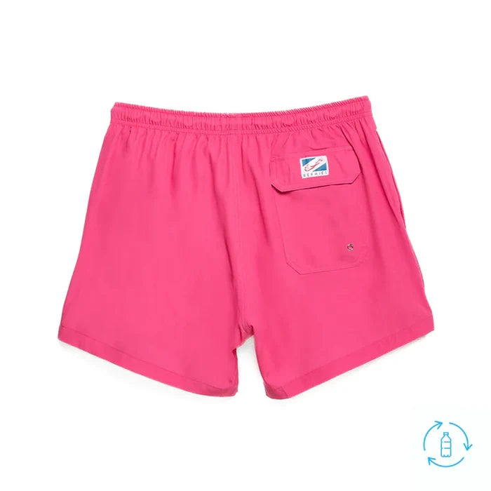 Classic Switch Swim Shorts - Water-Activated Pattern - Pink to Palm Trees