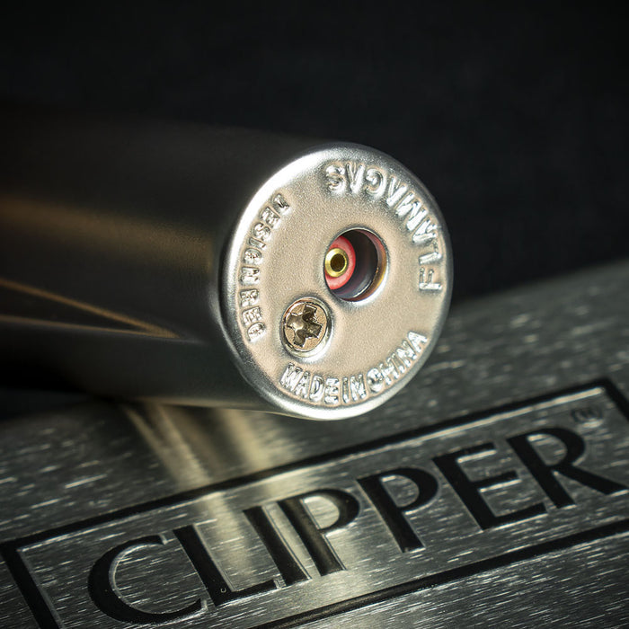 Clipper Refillable Lighter with Tin - Silver Gradient