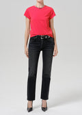 Citizens of Humanity Savannah Cigarette Jean in Stormy, shown on model, full front view
