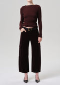 Citizens of Humanity Petite Thassos Twisted Seam Utility Pant in Barrister, shown on model, full front view