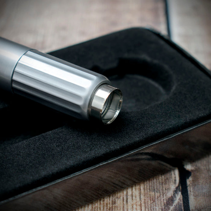 Compact Double Punch Cigar Tool 10mm & 12mm - Satin Silver