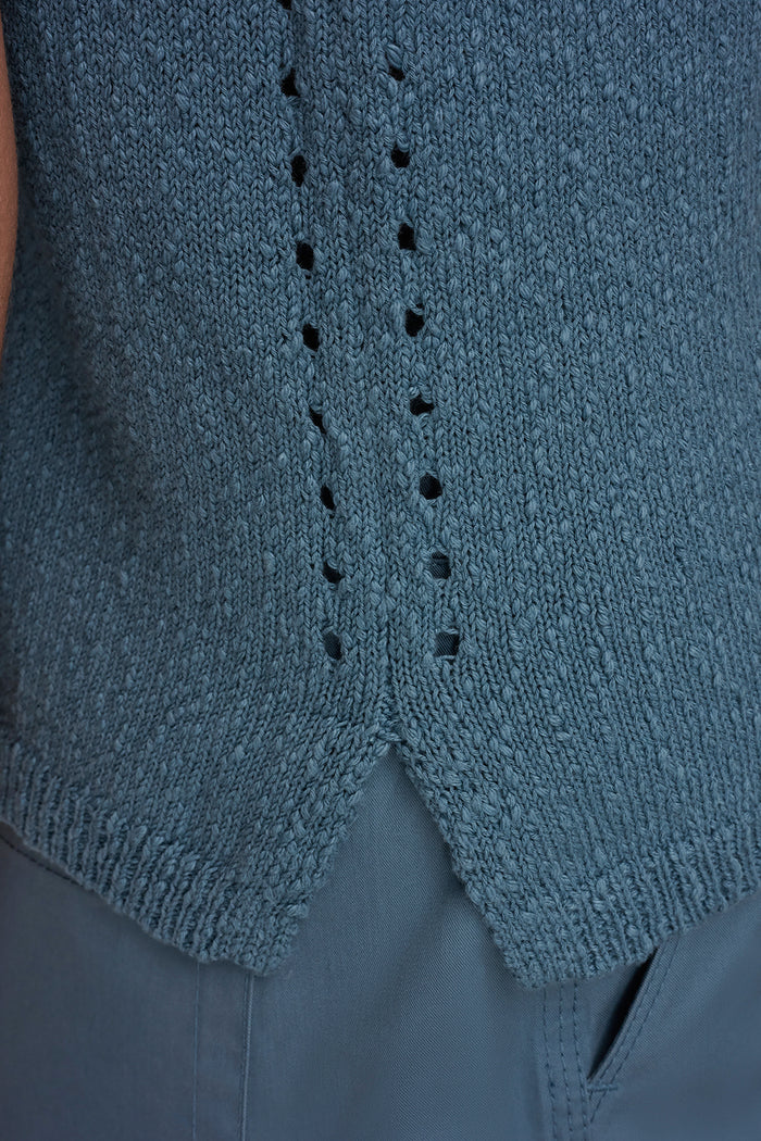 COTTON SLEEVELESS POINTELLE STITCH TANK