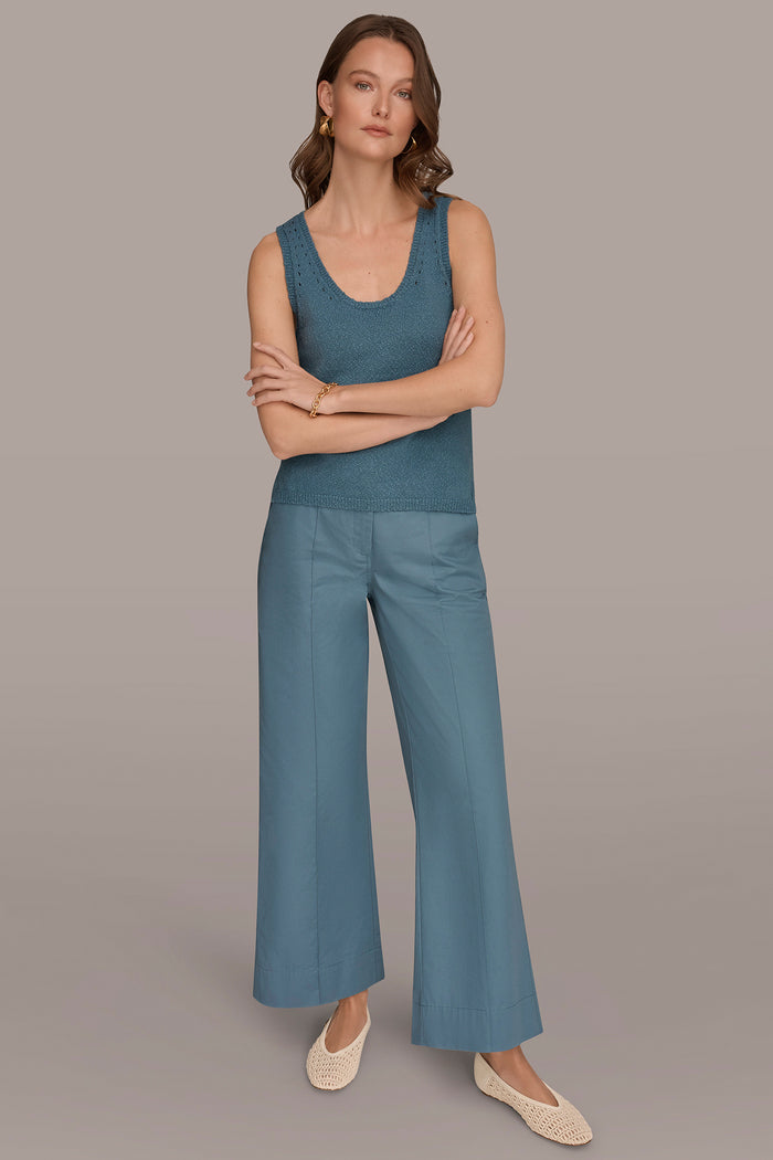 COTTON SLEEVELESS POINTELLE STITCH TANK