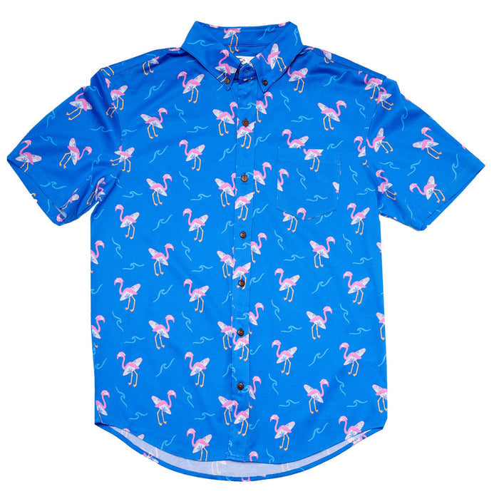Cotton Stretch Short Sleeve Button-Down Shirt - Miami Beach