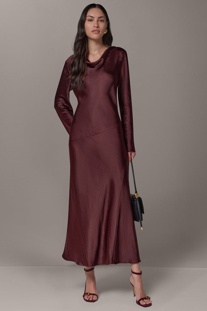 COWL NECK MIDI DRESS