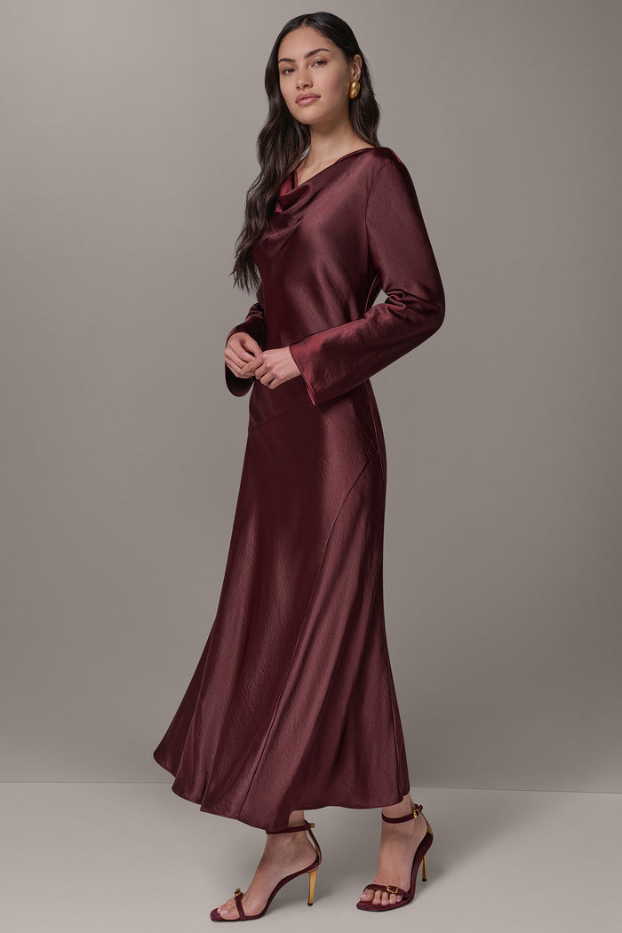 COWL NECK MIDI DRESS