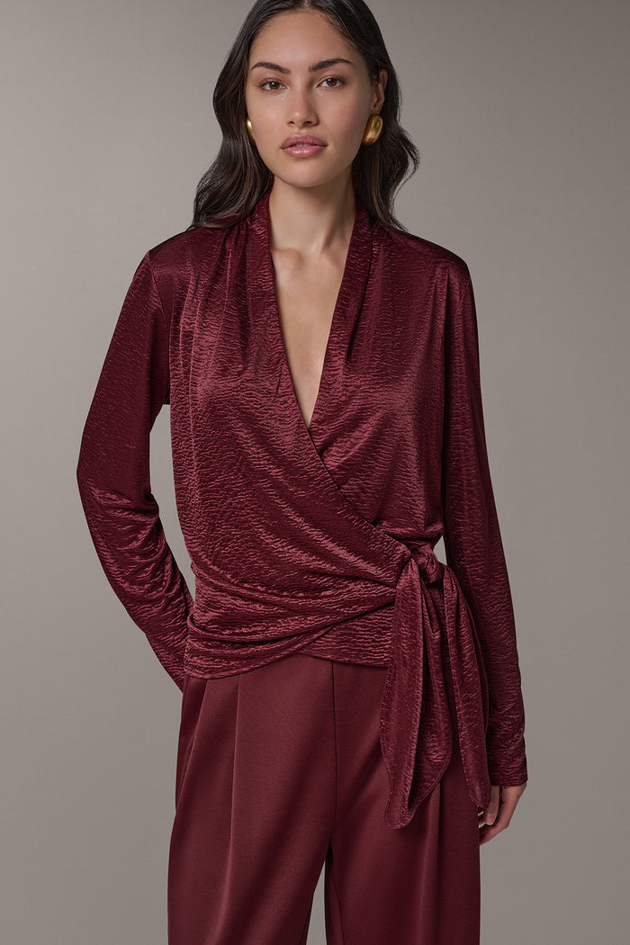 CRINKLE WRAP EFFECT BLOUSE