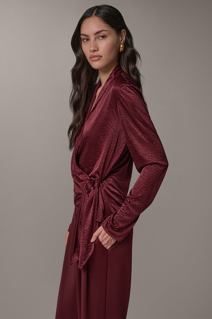 CRINKLE WRAP EFFECT BLOUSE