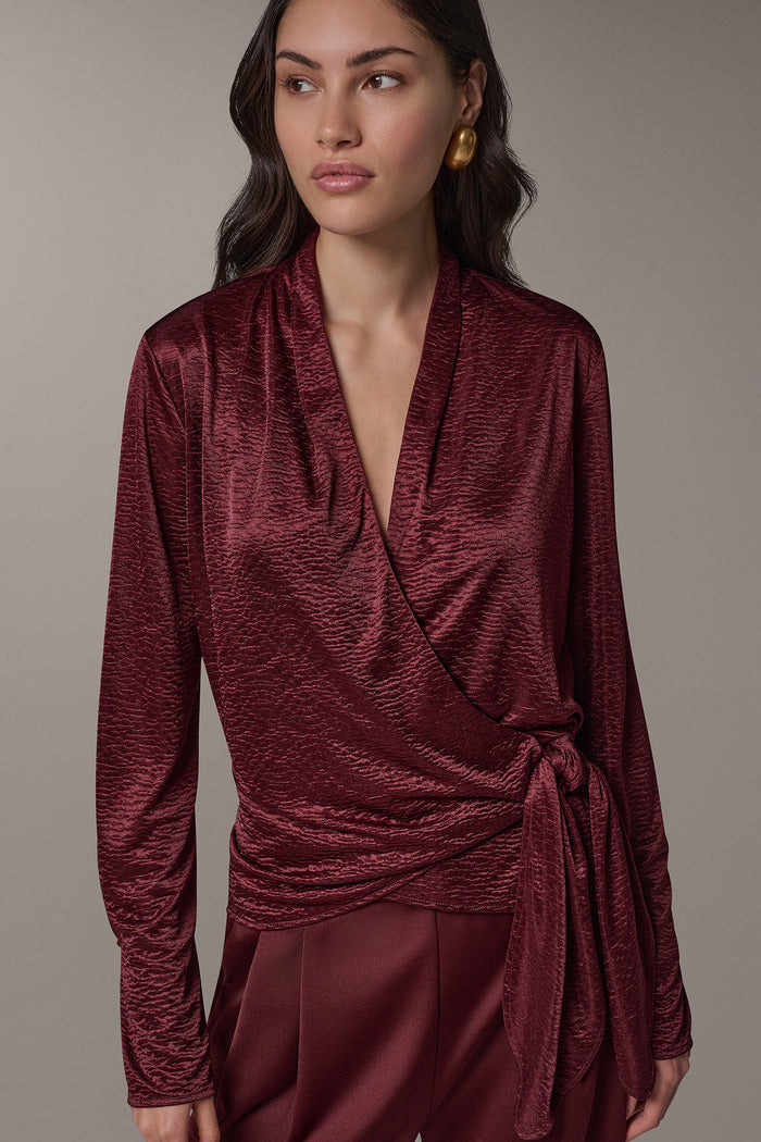 CRINKLE WRAP EFFECT BLOUSE