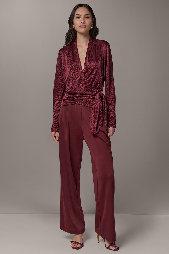CRINKLE WRAP EFFECT BLOUSE