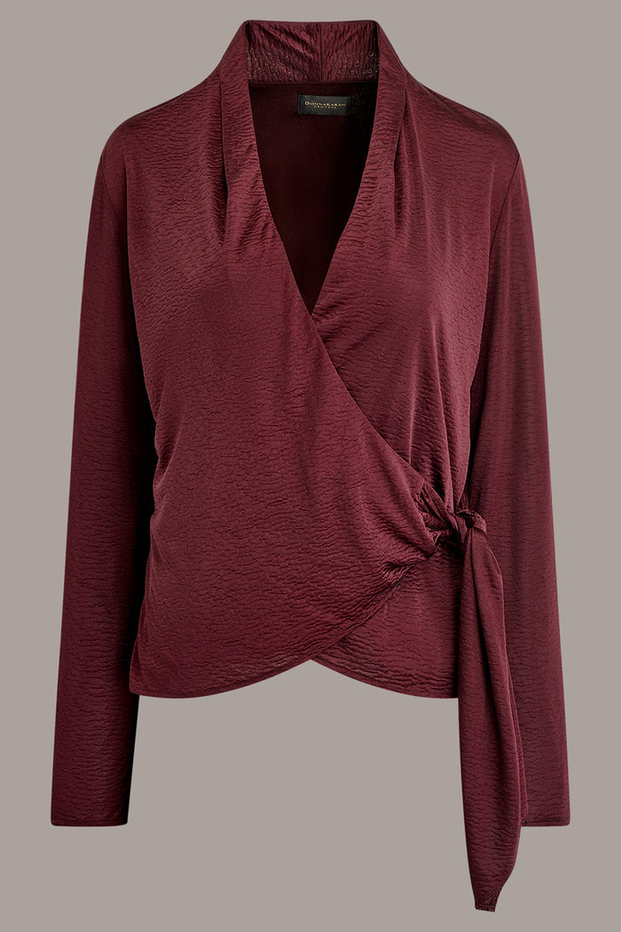 CRINKLE WRAP EFFECT BLOUSE