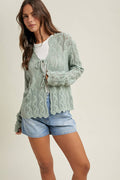 CROCHET FRONT TIE SWEATER