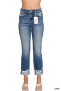 Cuffed skinny ankle crop