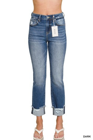 Cuffed skinny ankle crop