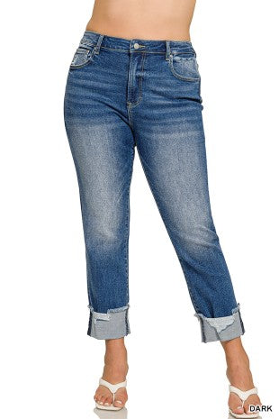 Cuffed skinny ankle crop