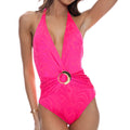 Deep V Cinched Buckle One Piece - Candy Coated (Pink Sugar)