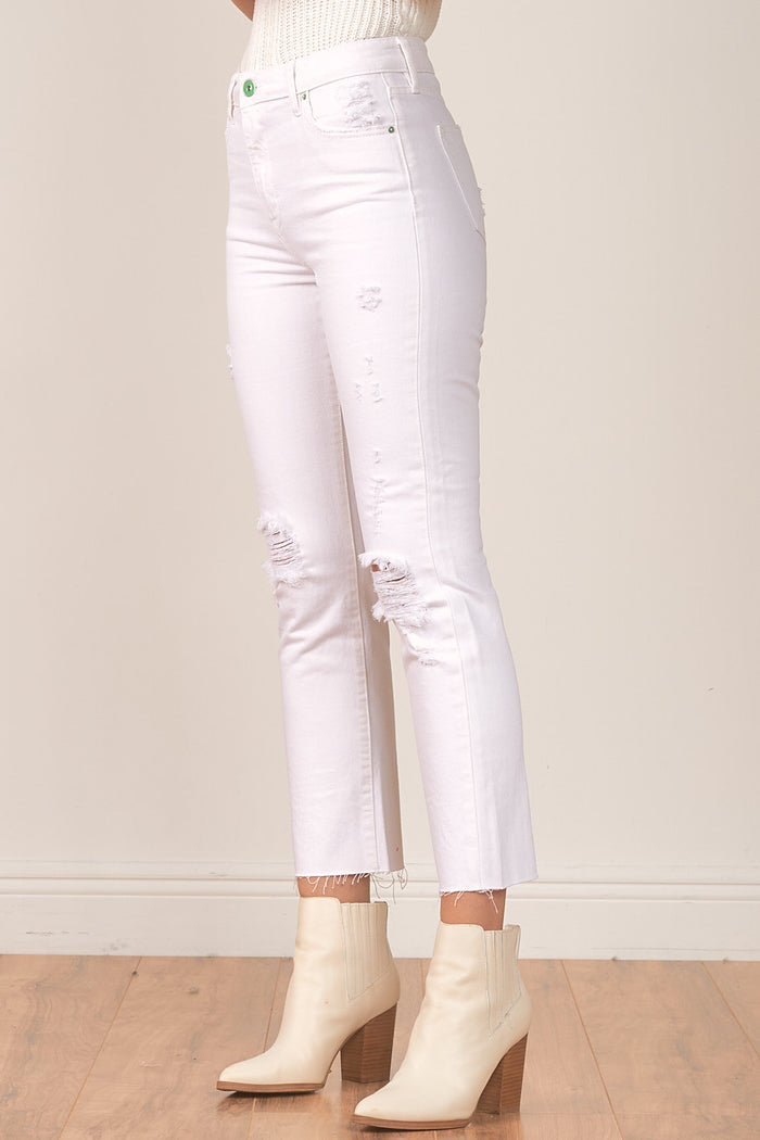 Distressed Denim Pants - White