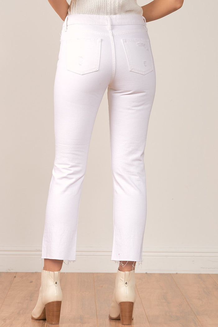 Distressed Denim Pants - White