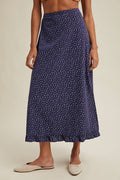 DITSY FLORAL MIDI SKIRT WITH RUFFLE DETAIL