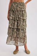 DITSY FLORAL TIERED MAXI SKIRT