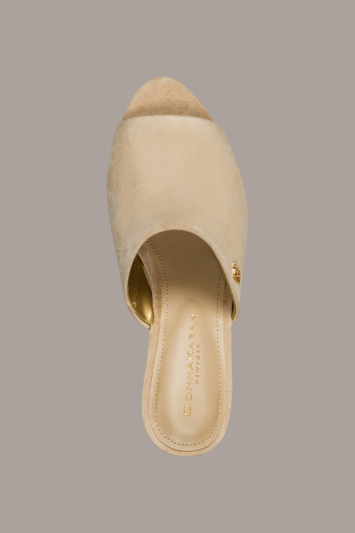 DONNA SUEDE WEDGE MULE SANDAL