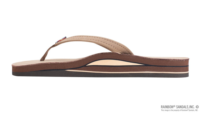 Double Arch Narrow Strap Sandals - Dark Brown