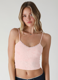 Double Lace Trim Cami (One-Size) - Icy Pink