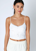 Double Lace Trim Cami (One-Size) - White