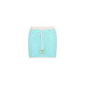 Drawstring Knit Mini Skirt - Pretty Blue