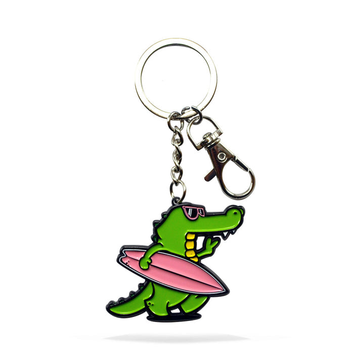 Enamel Keychain - Surf Gator