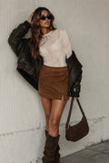 Faux Suede Mini Skirt