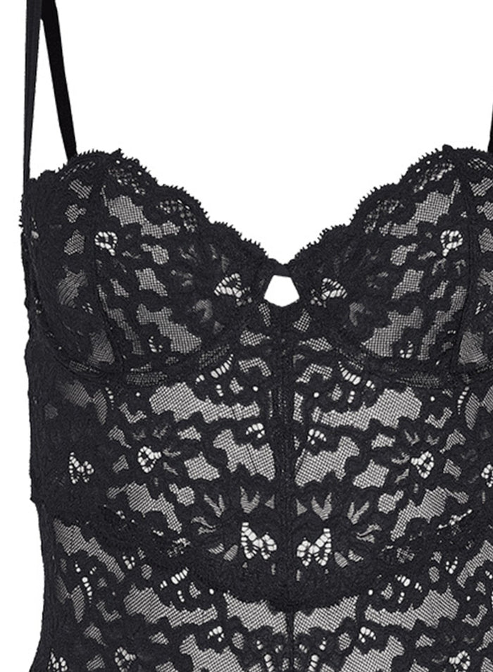 Fleur Du Mal Charlotte Lace Balconette Bodysuit