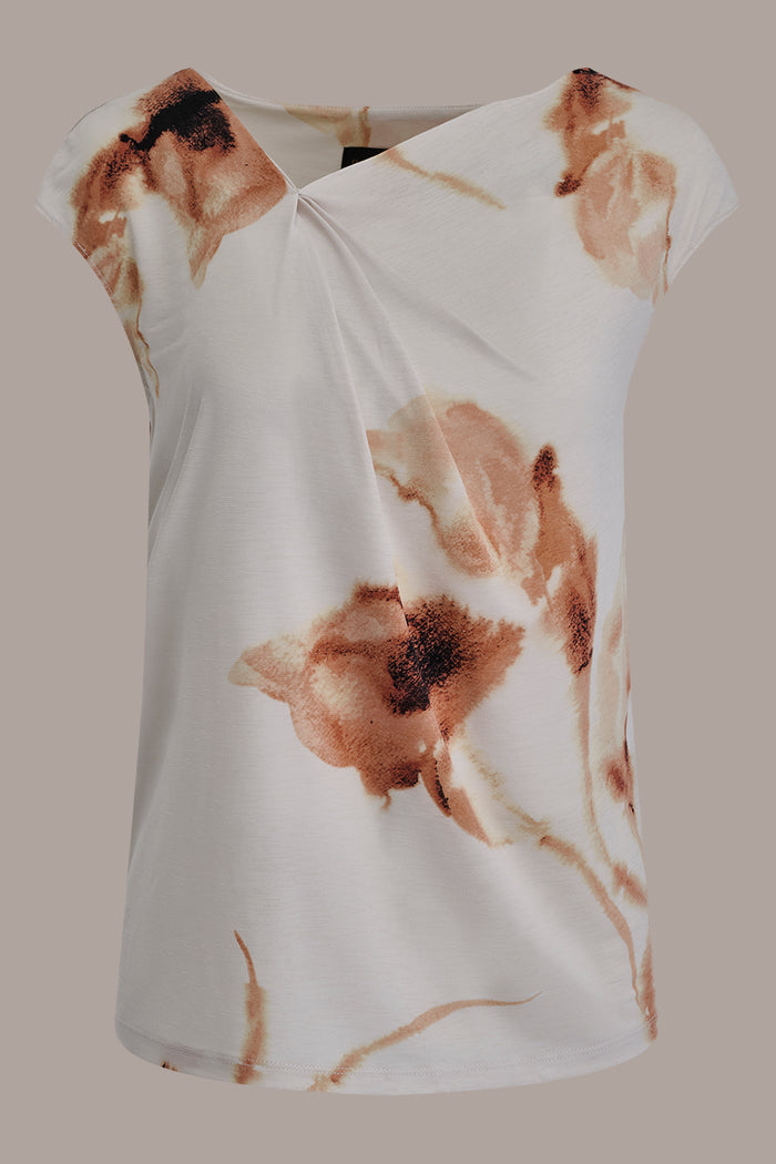 FLORAL ASYMMETRIC BLOUSE