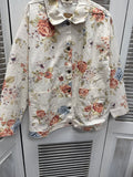 Floral denim jacket