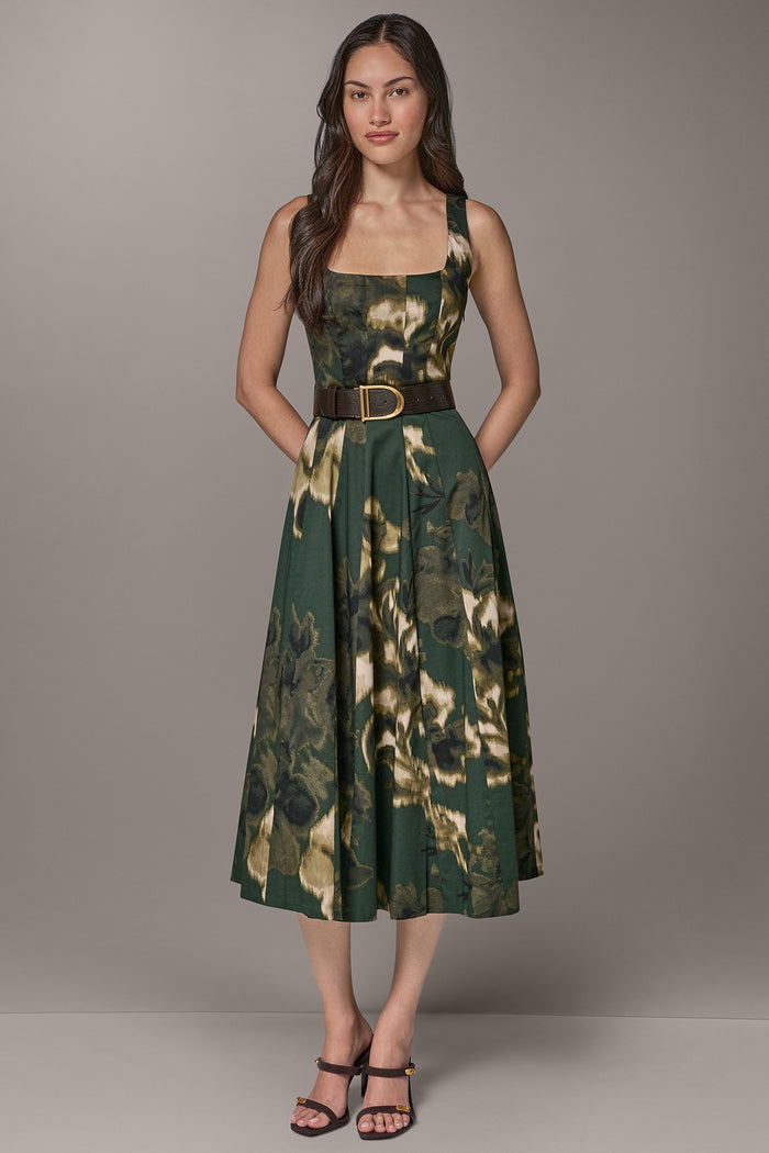 FLORAL MIDI A-LINE DRESS