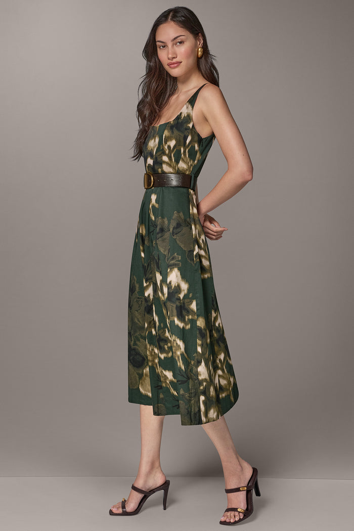 FLORAL MIDI A-LINE DRESS