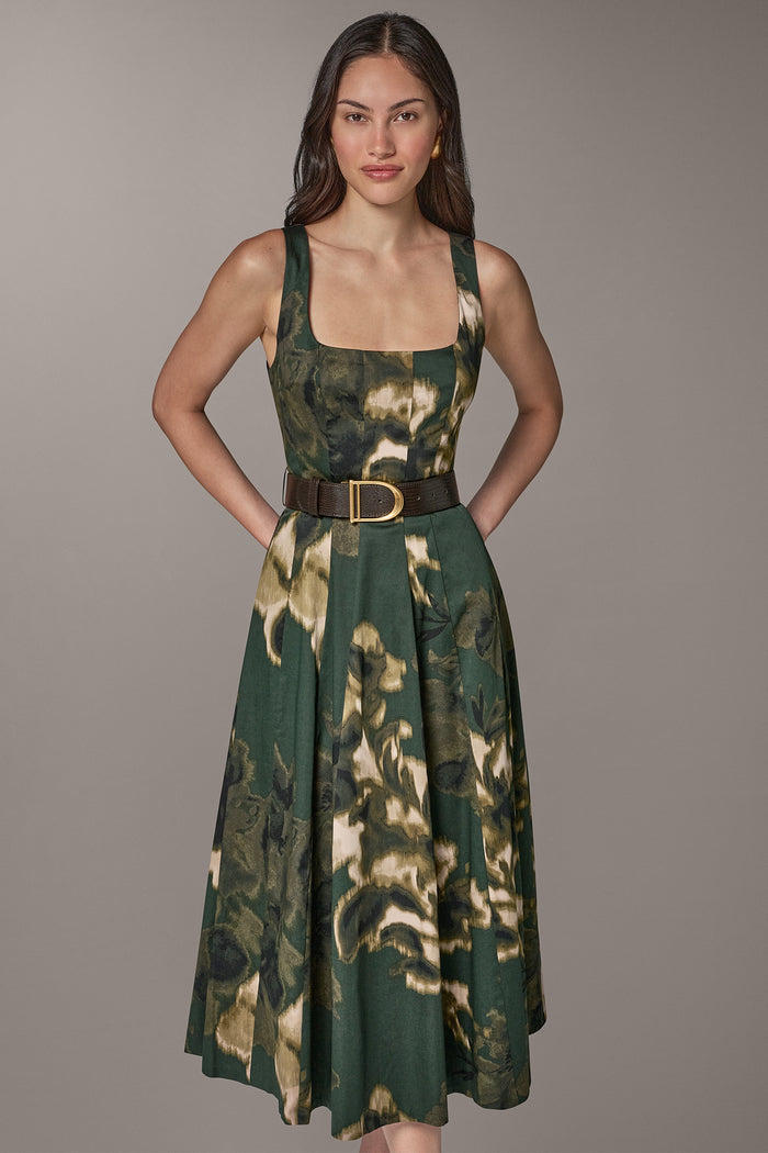FLORAL MIDI A-LINE DRESS