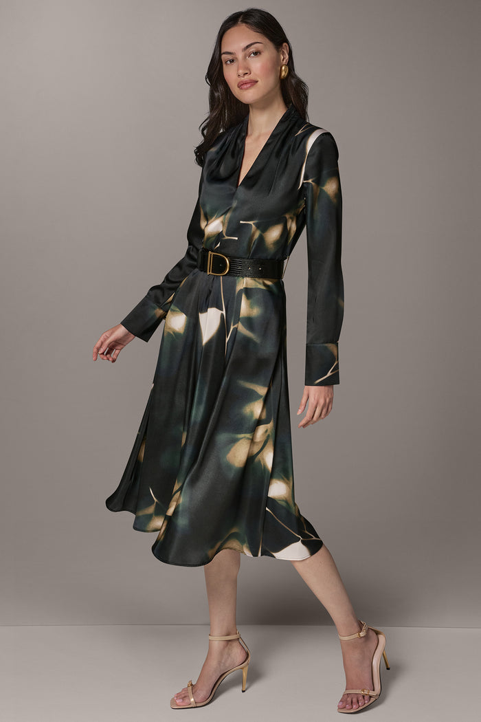 FLORAL V-NECK MIDI DRESS
