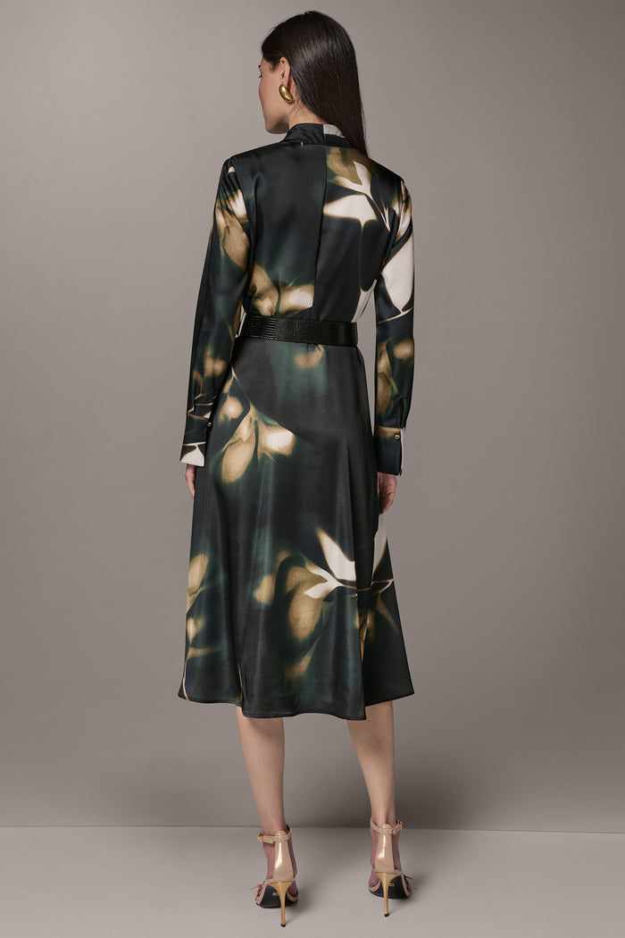 FLORAL V-NECK MIDI DRESS