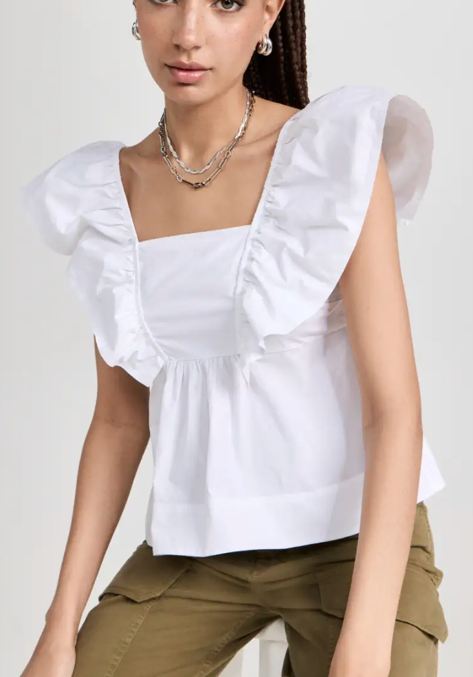 Ganni Ruffle Blouse