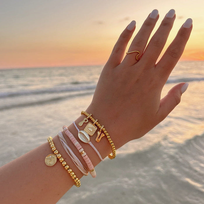 Harper Charm Bracelet - Round Bead (Gold)