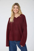 HENLEY RELAXED PULLOVER SWEATER