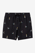 Hermosa 17" Elastic Waist Swim Shorts - Black 2