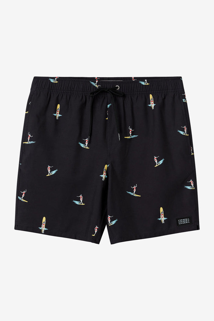 Hermosa 17" Elastic Waist Swim Shorts - Black 2
