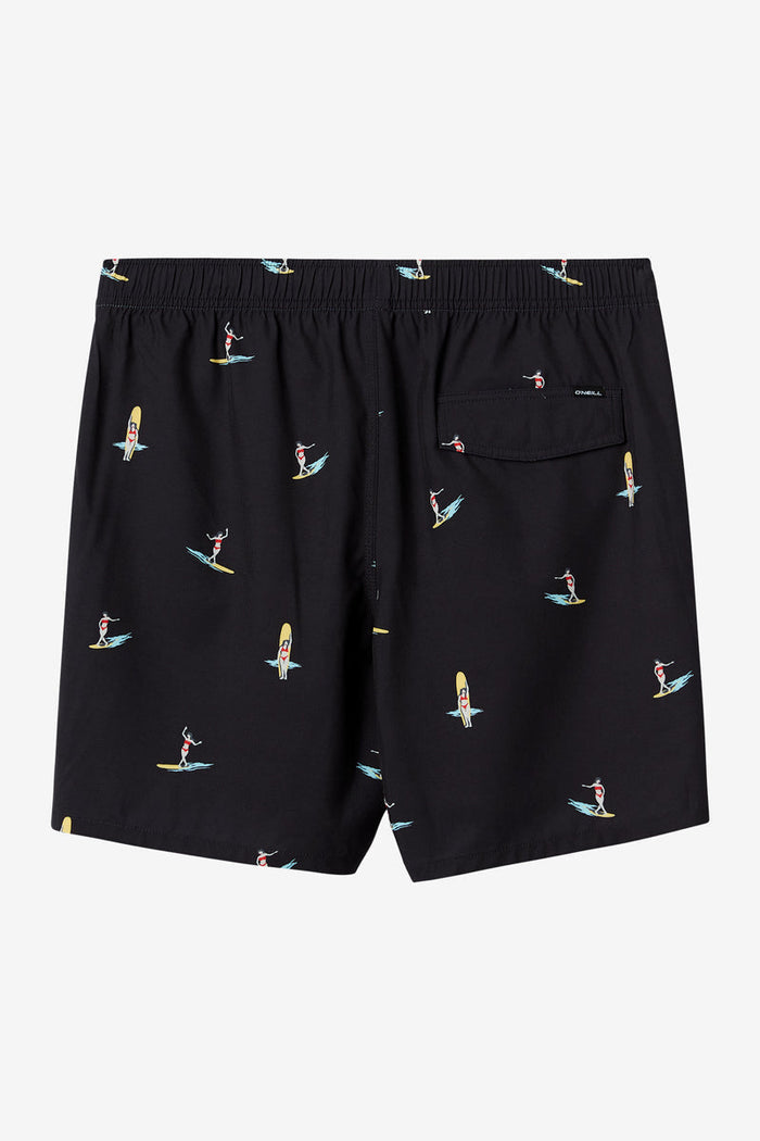 Hermosa 17" Elastic Waist Swim Shorts - Black 2