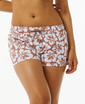 Hibiscus Heat 3" Volley Swim Shorts - Brown