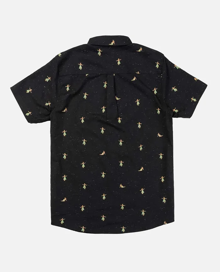 Hula Breach Short Sleeve Button-Down Shirt - Black