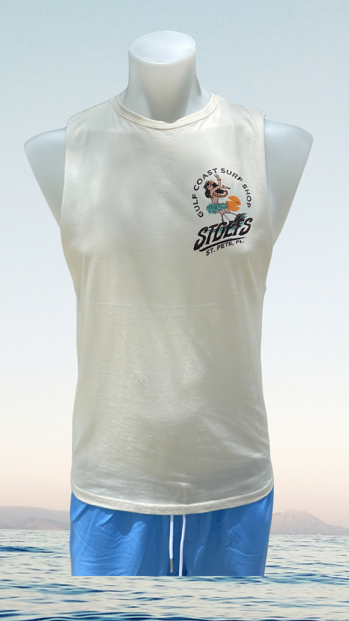 Hula Tank Top - Ecru - Gulf Coast Surf Shop